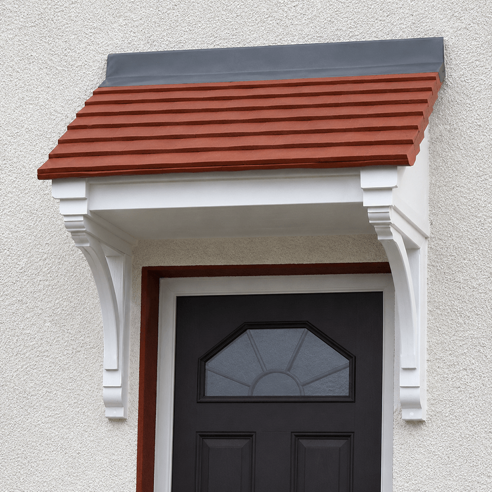 650mm The Berkley Single-Pitch Tiled Over Door Canopy includes 2x Brackets 1250mm Image